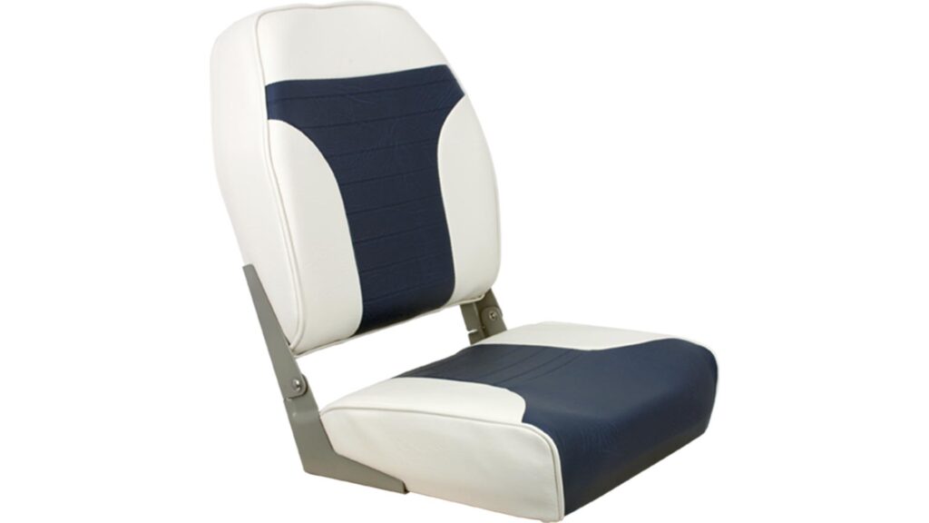 1040667 - ECONOMY HIGH-BACK FOLDING SEAT - WHITE / BLUE