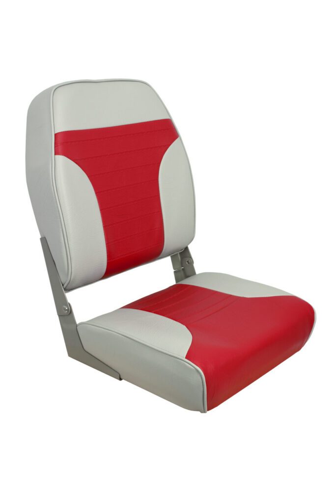 1040665 - ECONOMY HIGH-BACK FOLDING SEAT - GRAY / RED