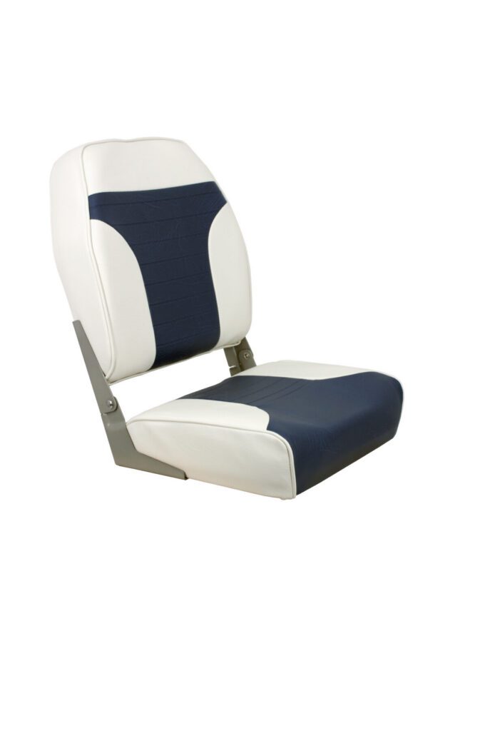 1040667 - ECONOMY HIGH-BACK FOLDING SEAT - WHITE / BLUE