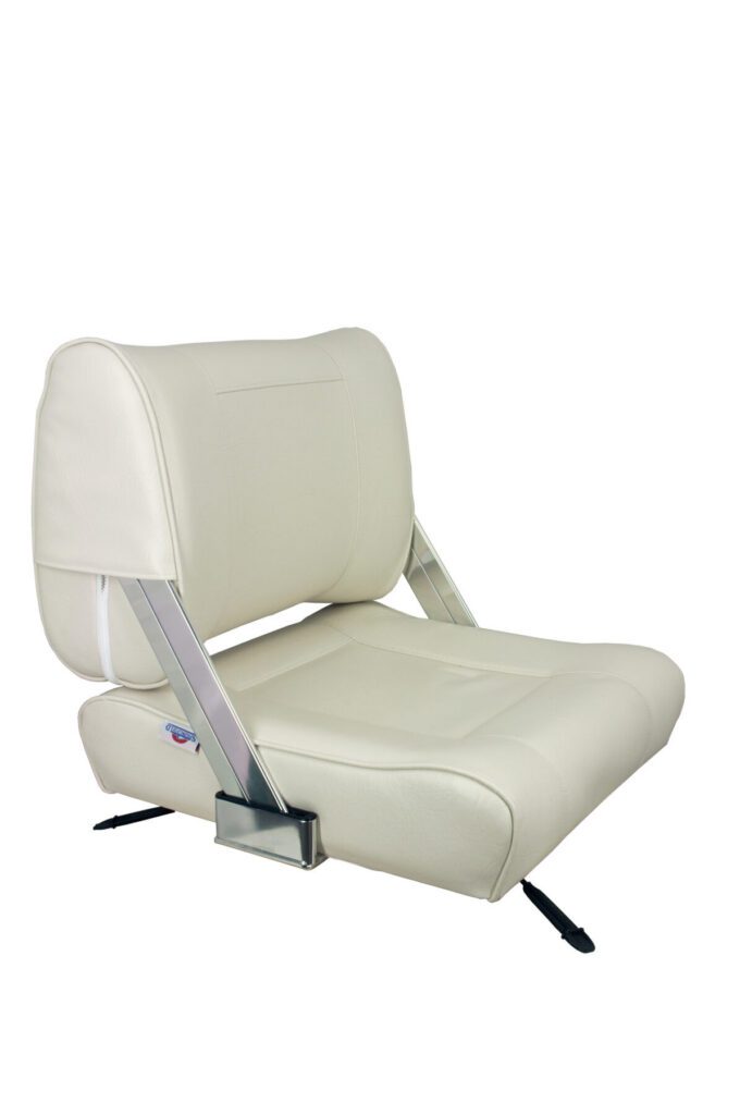 1042046 - FLIP-BACK CHAIR WITH SLIDE BENCH MOUNT, WHITE