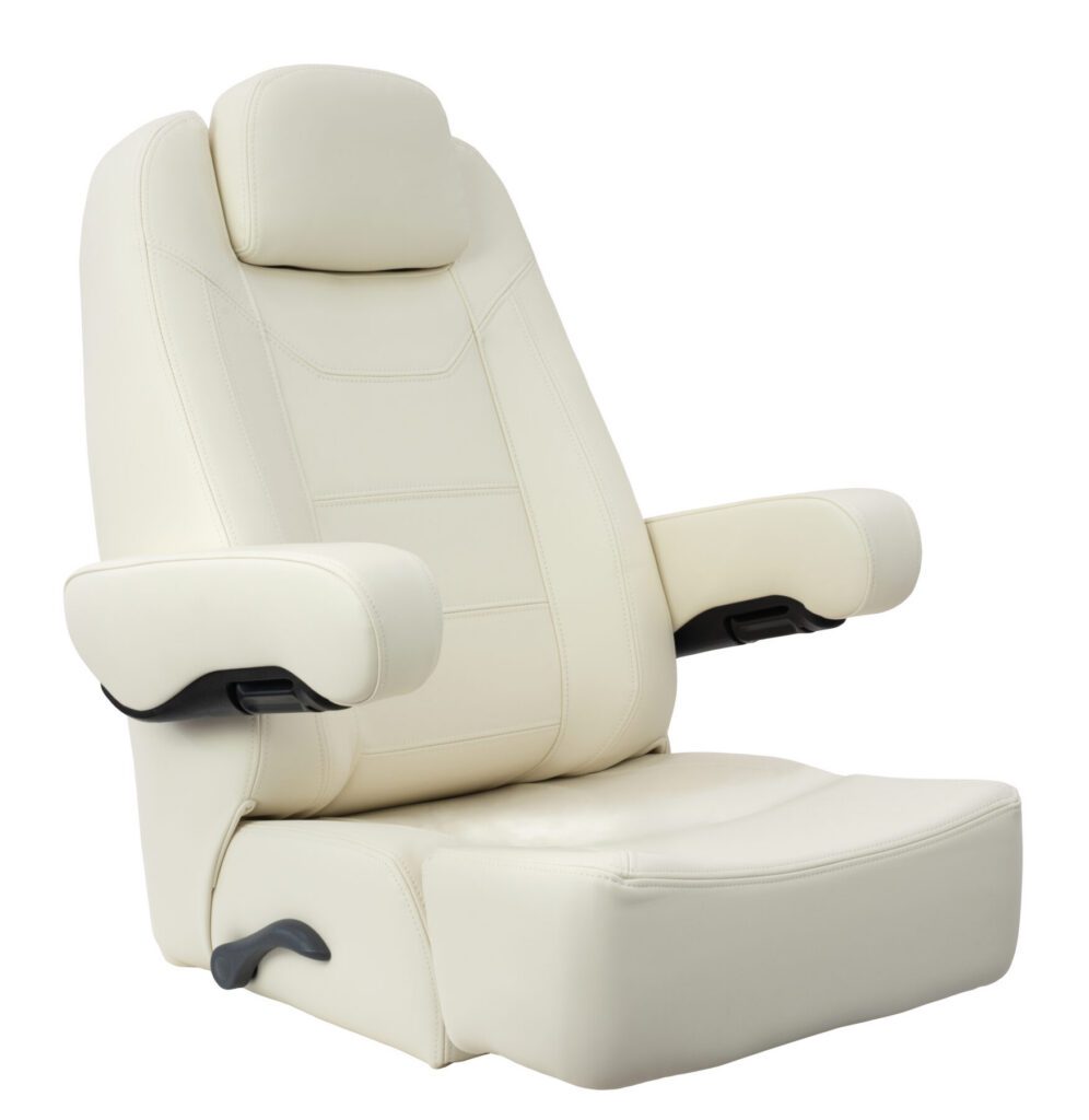1042135-01 - HIGH-BACK CHARTER HELM CHAIR WITH BOLSTER, OFF WHITE