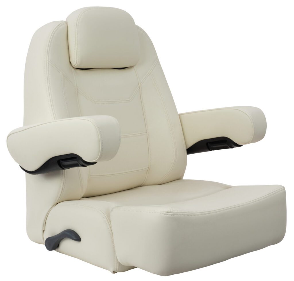 1042145-01 - LOW-BACK CHARTER HELM CHAIR WITH BOLSTER, OFF WHITE
