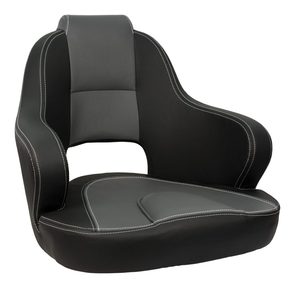 1060430-01 - YACHTSMAN HELM FULLY UPHOLSTERED, CHARCOAL-GRAY