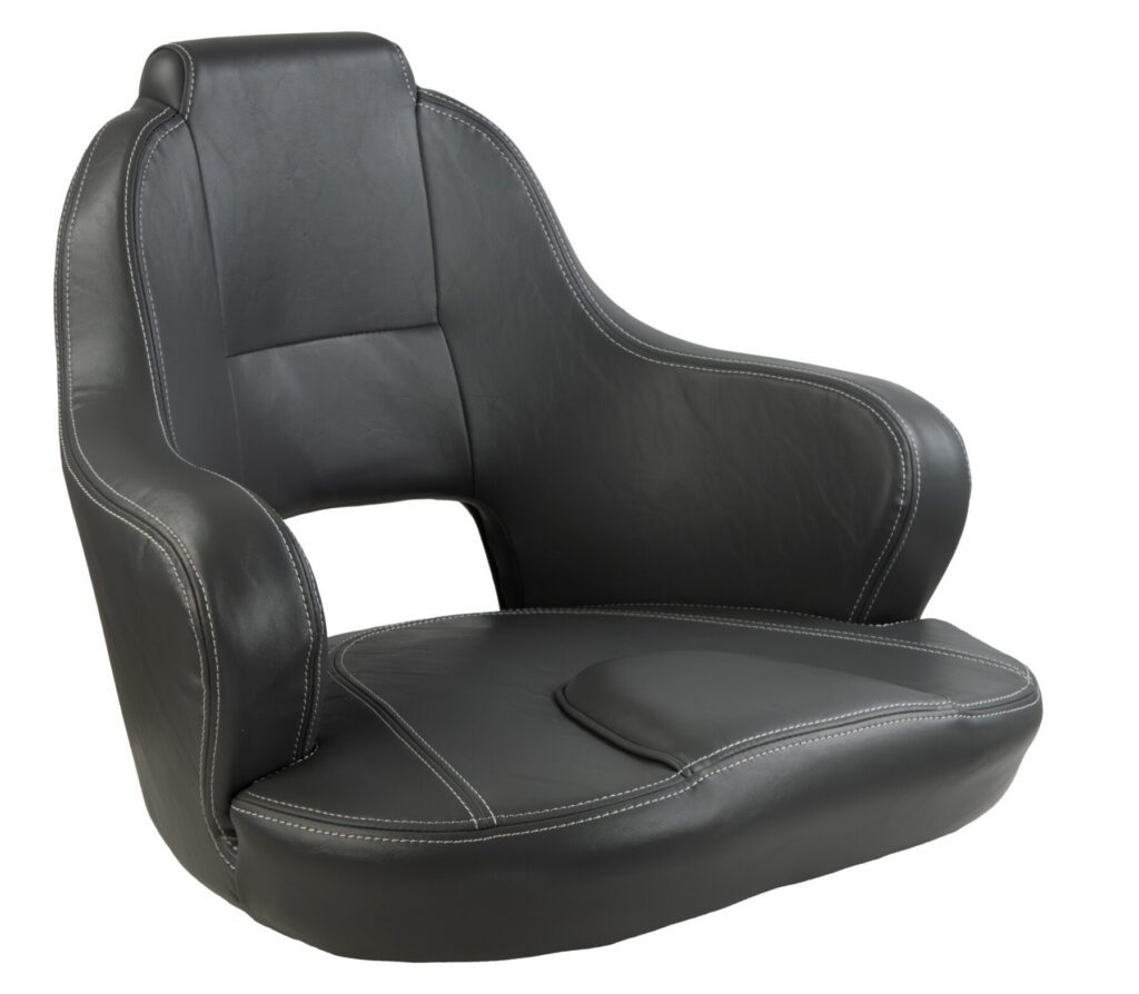 1060430-02 - YACHTSMAN HELM FULLY UPHOLSTERED, CHARCOAL-MEDIUM GRAY