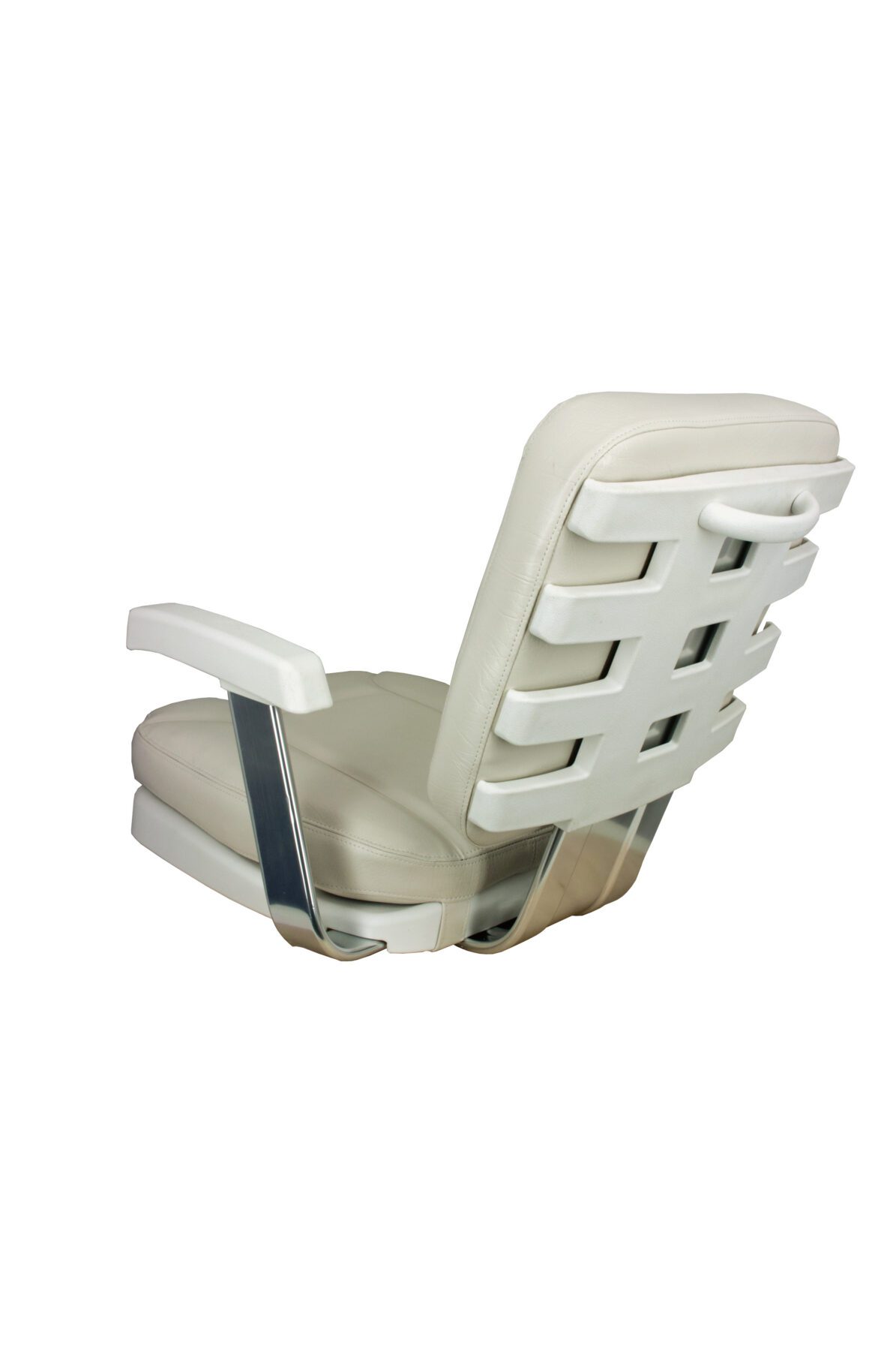 1061302 - LADDERBACK SEAT WITH GIMBAL MOUNT AND CUSHIONS, WHITE