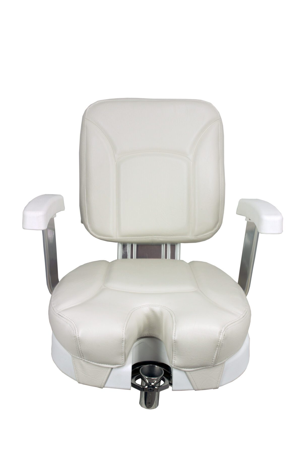 1061302 - LADDERBACK SEAT WITH GIMBAL MOUNT AND CUSHIONS, WHITE
