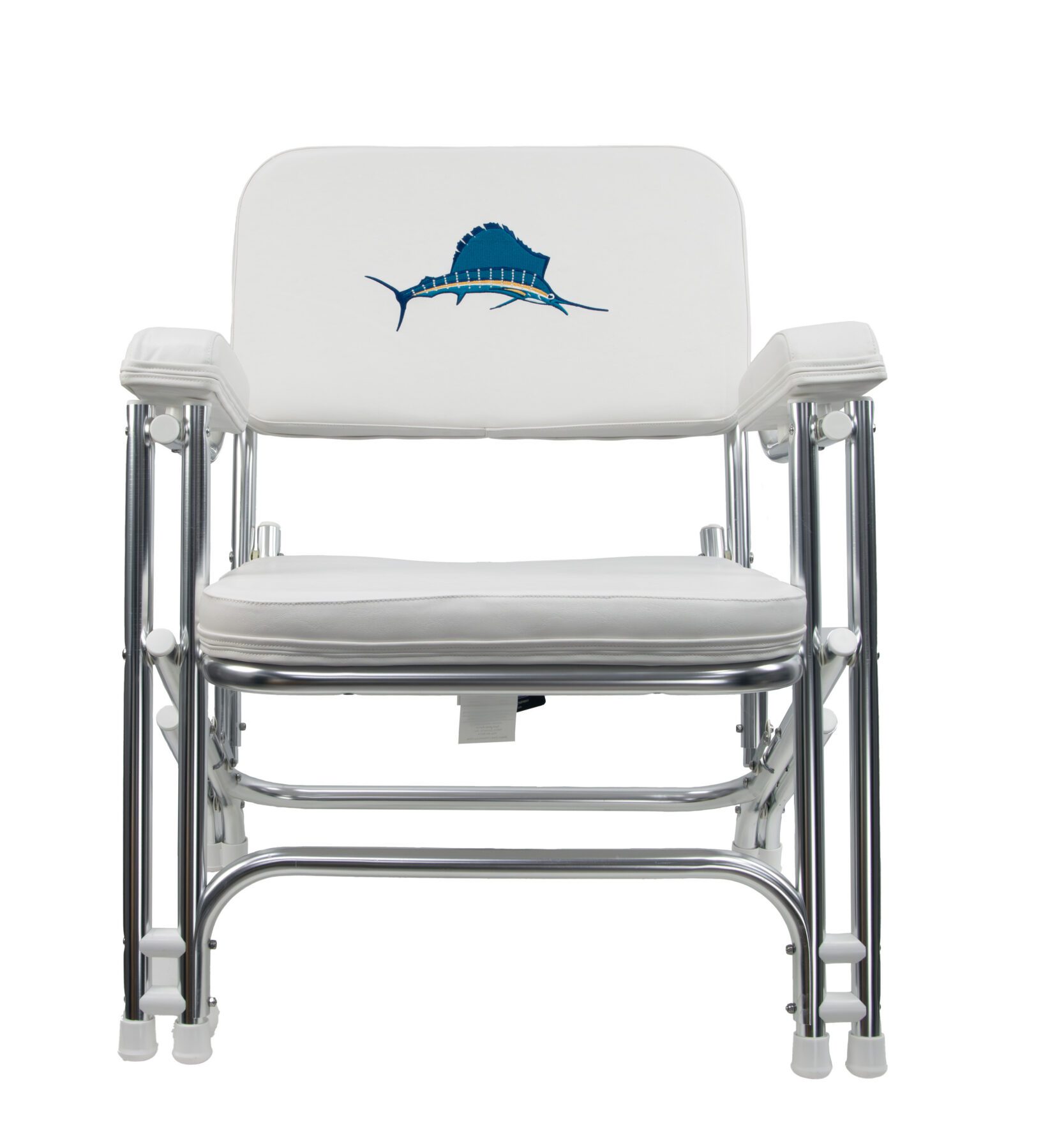 1080021-EMB - CLASSIC FOLDING DECK CHAIR WITH EMBROIDERED SAIL FISH