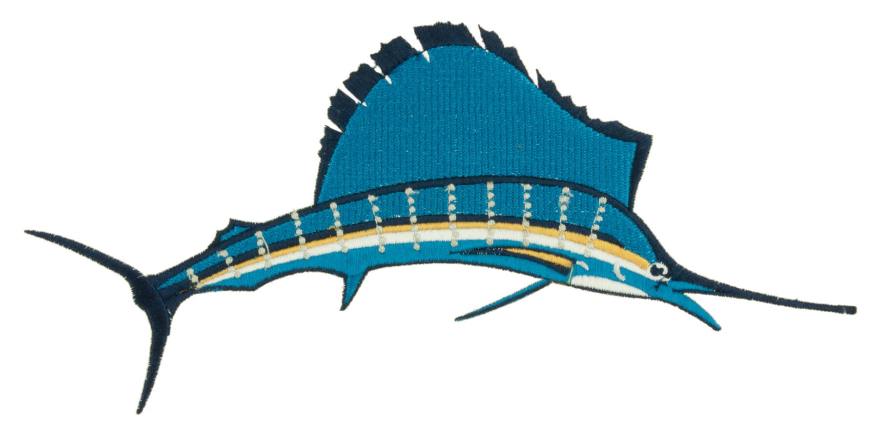 1080021-EMB - CLASSIC FOLDING DECK CHAIR WITH EMBROIDERED SAIL FISH