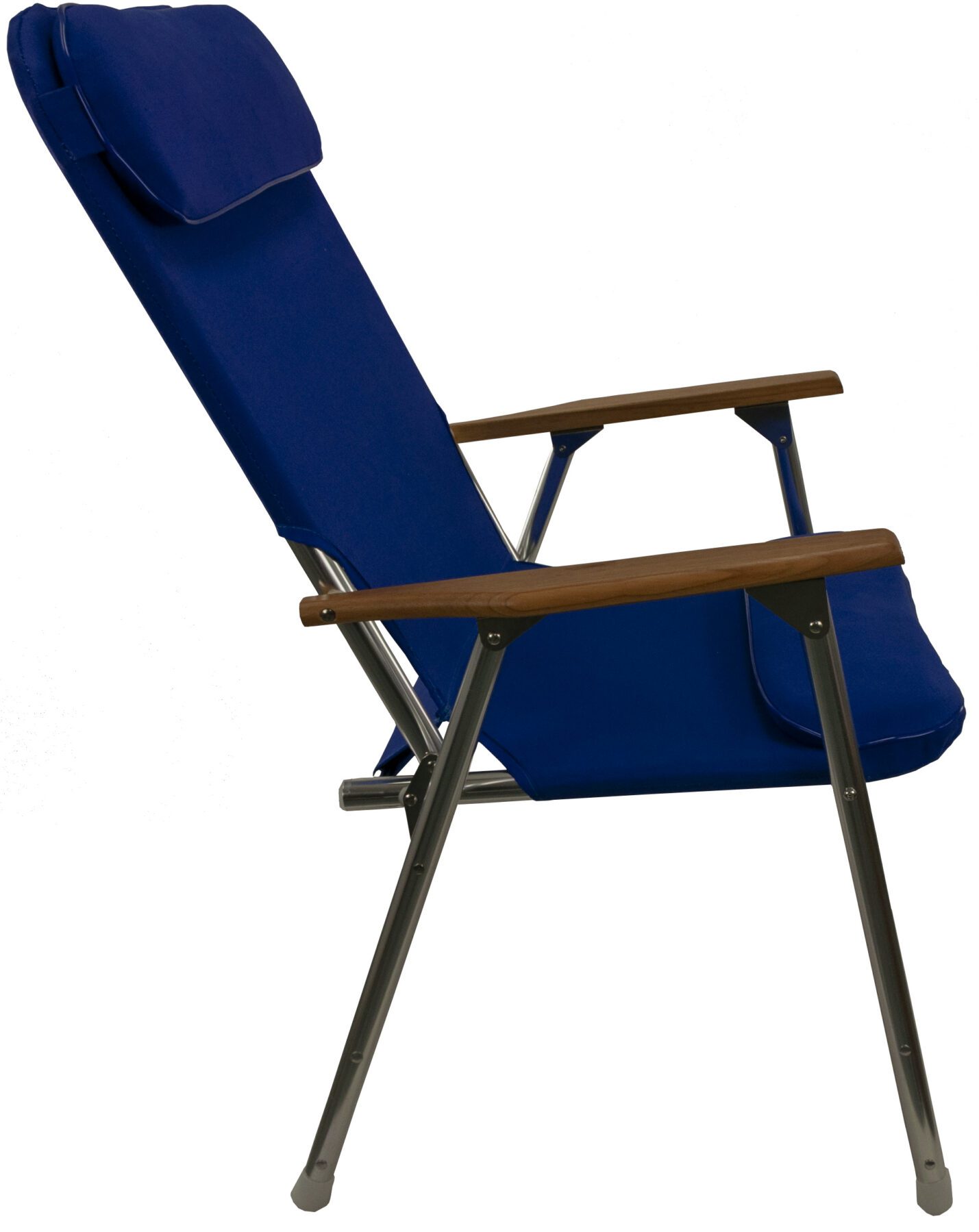 1080120 - HIGH-BACK FOLDING DECK CHAIR, BLUE