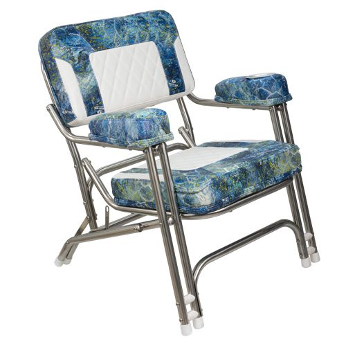 1080129-SS - CLASSIC FOLDING DECK CHAIR, MOSSY OAK® ELEMENTS AGUA® SHORELINE™