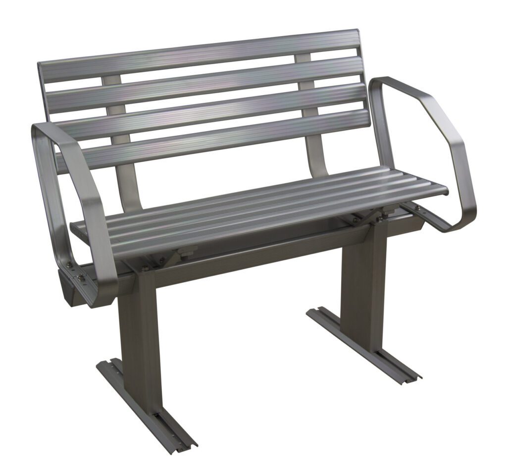 1099050-2A - ALUMINUM DOCK BENCH,2-SEAT, WITH ARMRESTS
