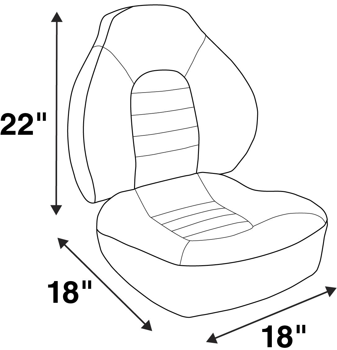 1041636 - FISH PRO 1 MID-BACK, FOLDING SEAT, WHITE