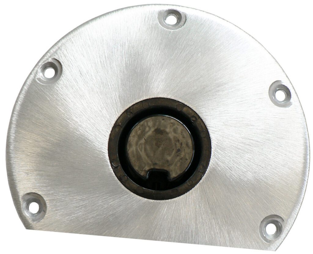1300750-L1 - 2-3/8" PLUG-IN™ ROUND LEFT FLAT-SIDED BASE, 9"