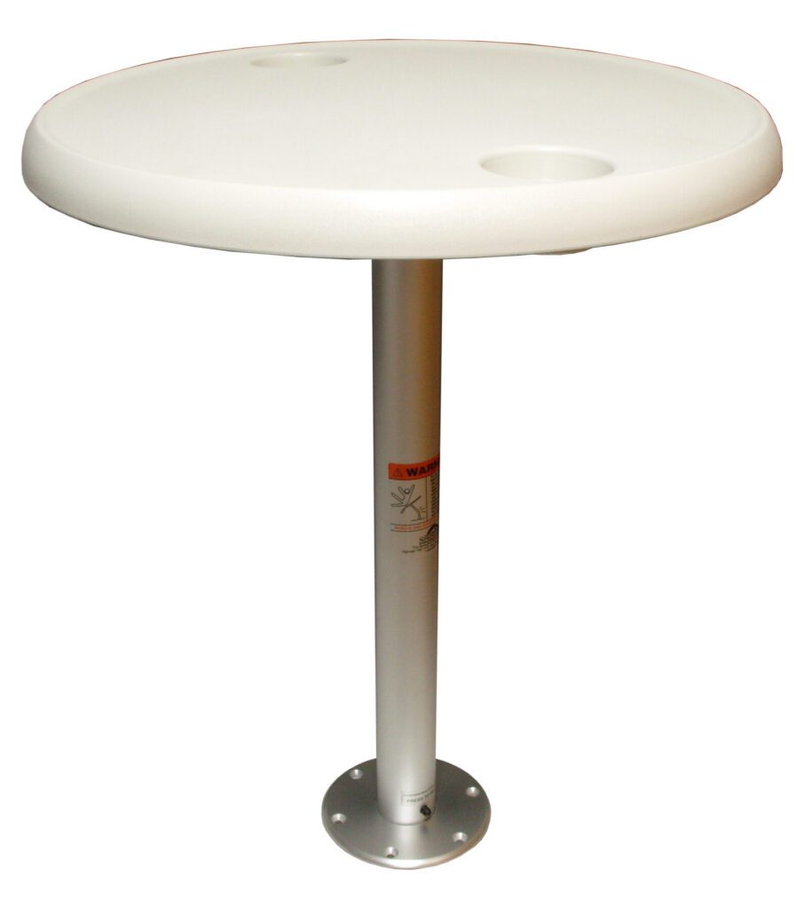 1690202 - 24" ROUND THREAD-LOCK™ SURFACE MOUNT STOWABLE TABLE PACKAGE, WHITE