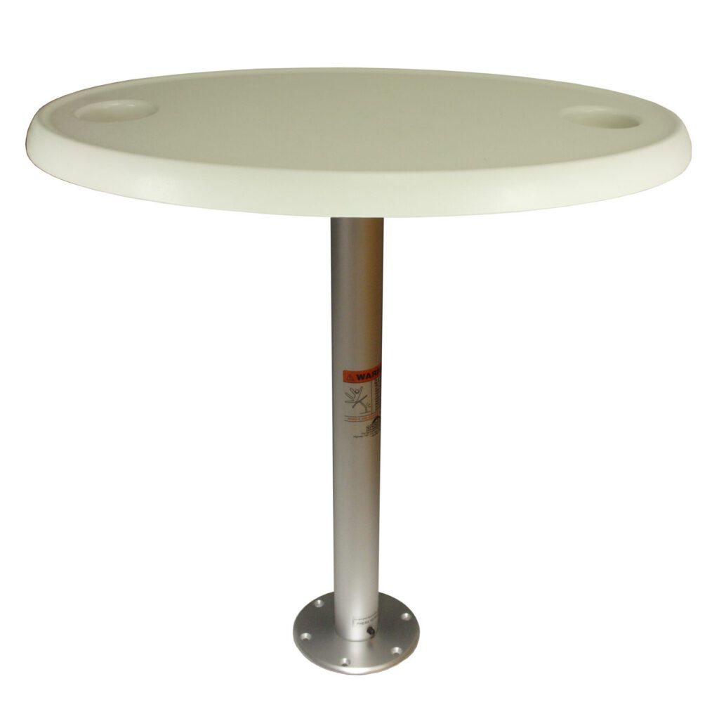 1690206 - 30" X 18" OVAL THREAD-LOCK™ SURFACE MOUNT STOWABLE TABLE PACKAGE, WHITE