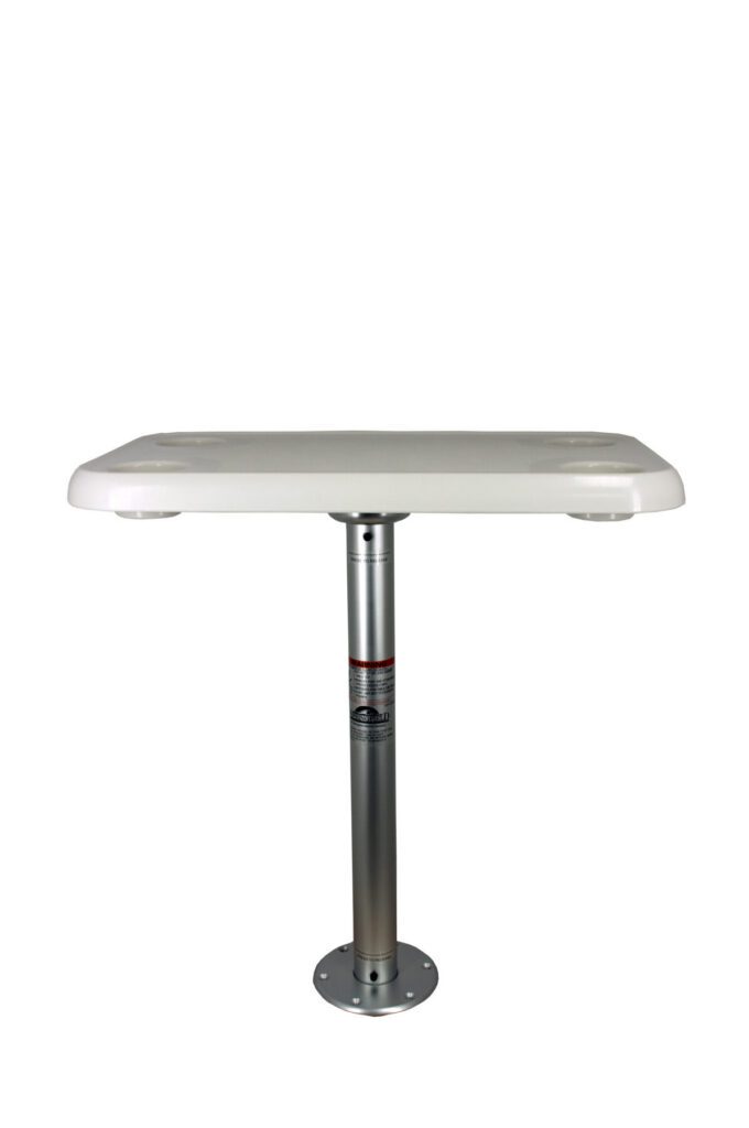 1690207 - 28" X 16" RECTANGLE THREAD-LOCK™ SURFACE MOUNT STOWABLE TABLE PACKAGE, WHITE