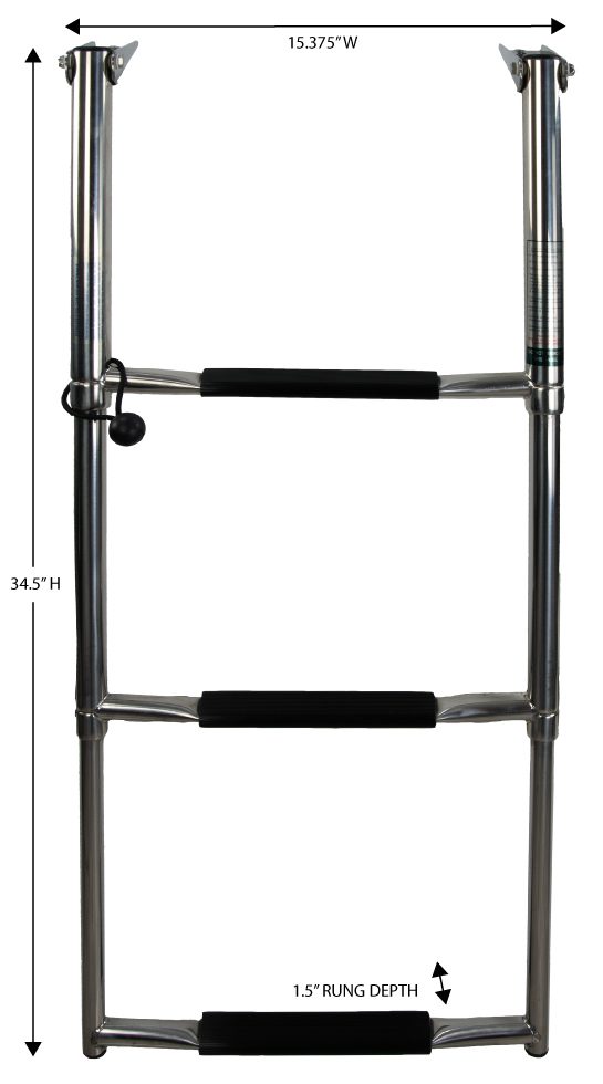 1800250-03 - TELESCOPIC OVER PLATFORM DROP LADDER SS, 3-STEP