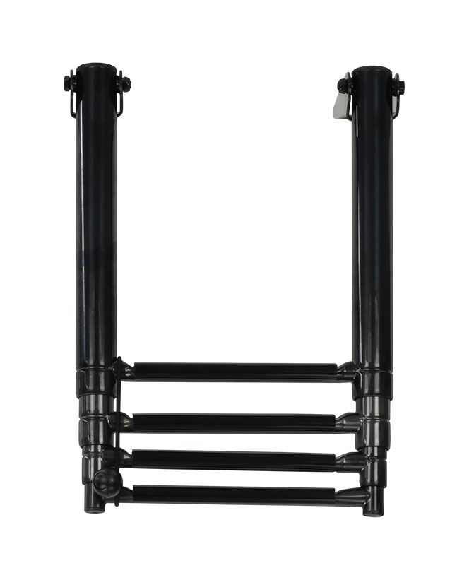1801250-04BLK - TELESCOPIC OVER PLATFORM DROP LADDER, BLACK 4 STEPS
