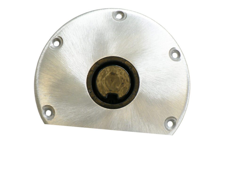3300750-L1 - 2-3/8" PLUG-IN™ ROUND LEFT FLAT-SIDED BASE, 9"