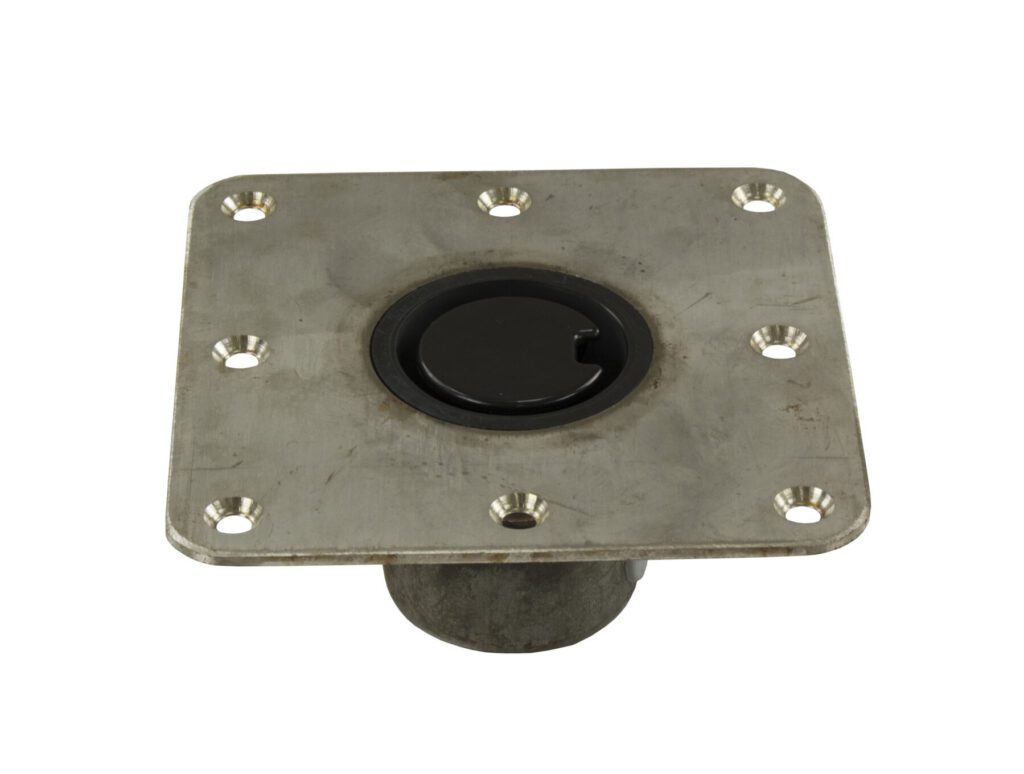 3300758-1 - 2-3/8" PLUG-IN™ STAINLESS STEEL SQUARE BASE, 7" X 7"