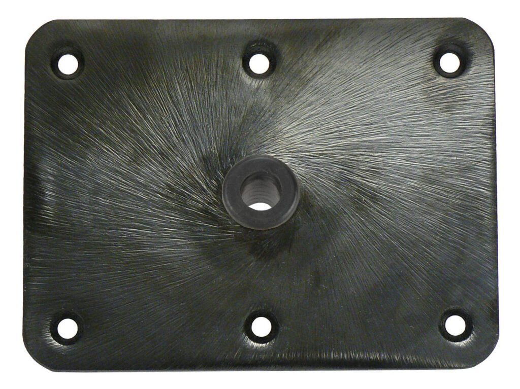 3630004-EC - KINGPIN™ THREADED RECTANGULAR STEEL BASE, 6" X 8"