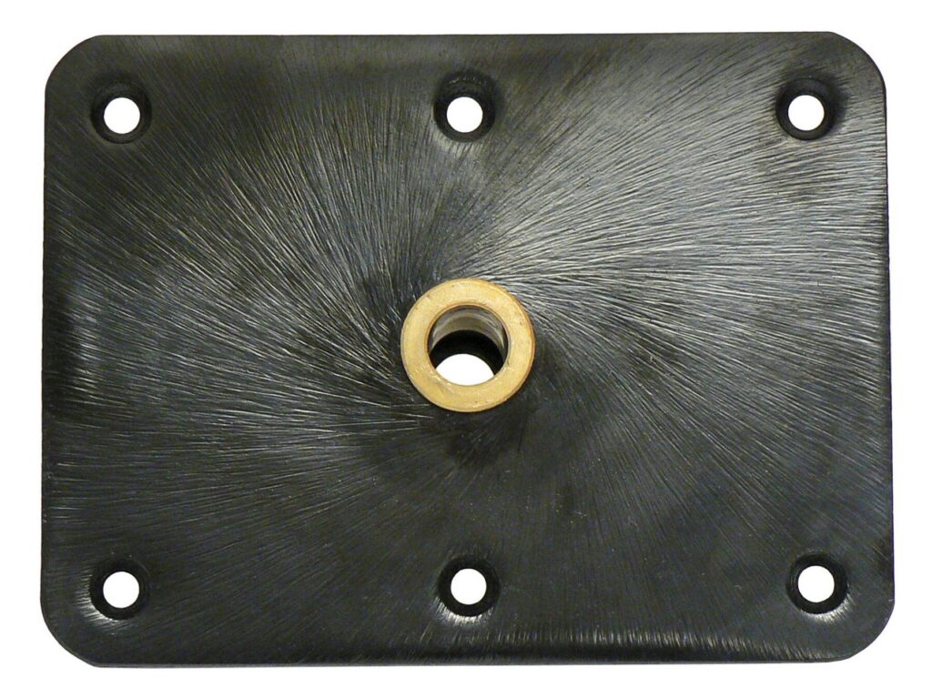 3630004-ECB - KINGPIN™ THREADED RECTANGULAR STEEL BASE, 6" X 8"