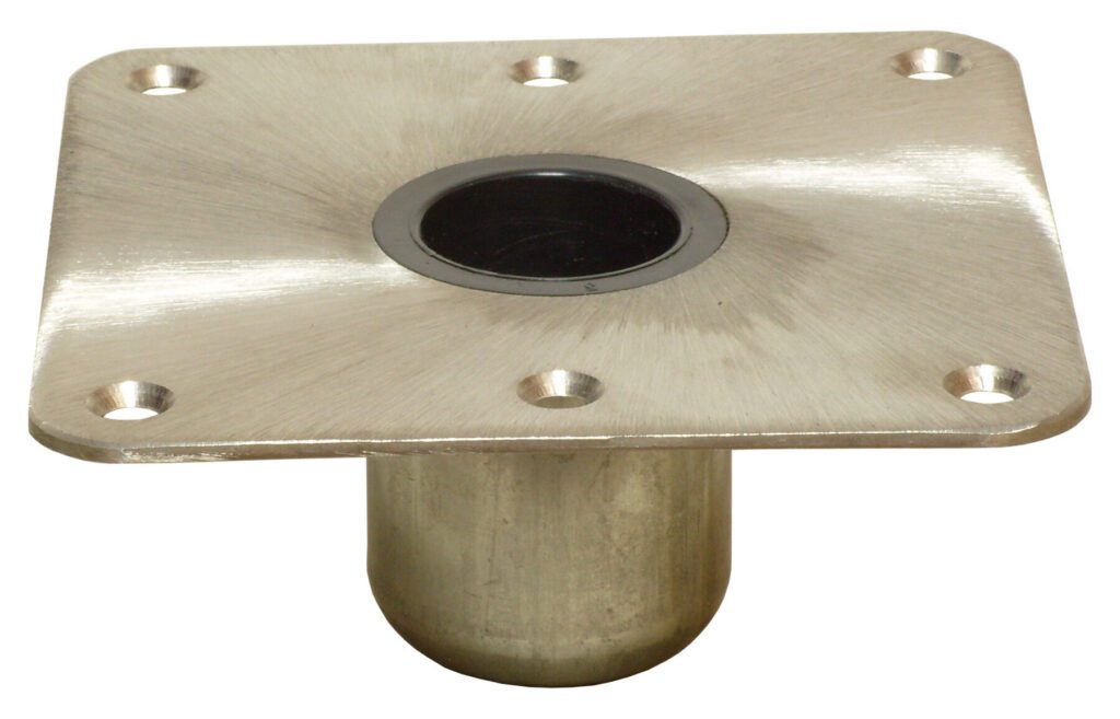 3680013-CL - SPRING-LOCK™ LOCKING SQUARE BASE, 7" X 7" SATIN