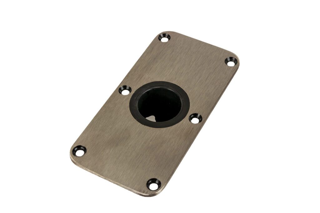 3680038-CL - SPRING-LOCK™ LOCKING SQUARE BASE, 4" X 8" SATIN